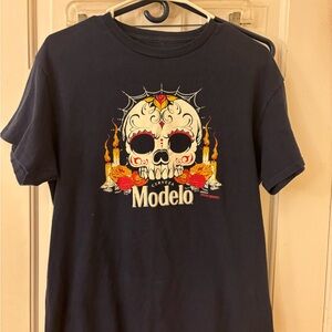 ModelCo Kids Black Tee with Skull and Floral Design